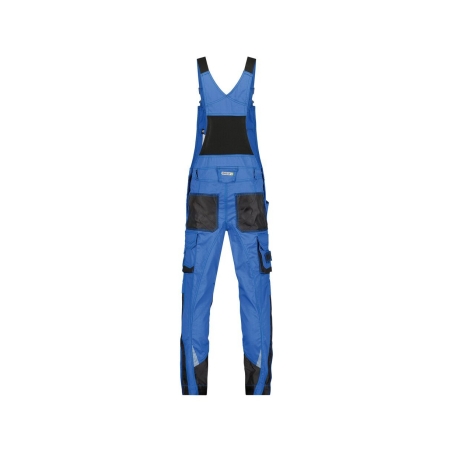 Cotte à bretelles stretch multipoches avec genouillères Cordura Bleu azur/gris anthracite coupe longue – Dassy Voltic
