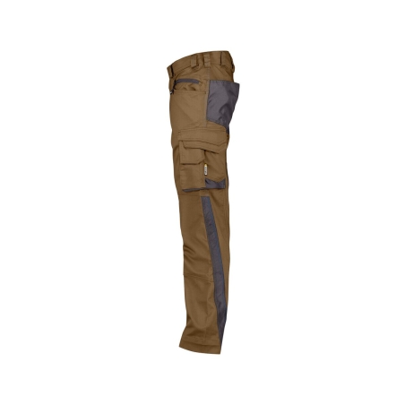Pantalon de travail stretch multipoches coupe ajustée Camel/gris anthracite coupe courte – Dassy Spectrum