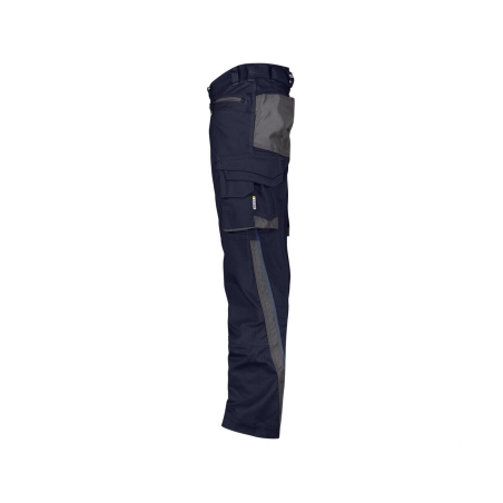 Pantalon de travail stretch multipoches coupe ajustée Bleu nuit/gris anthracite coupe courte – Dassy Spectrum