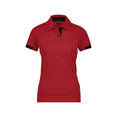 Polo de travail femme manches courtes anti-UV UPF 50+ respirant Rouge/noir – Dassy Traxion Women