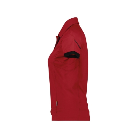 Polo de travail femme manches courtes anti-UV UPF 50+ respirant Rouge/noir – Dassy Traxion Women