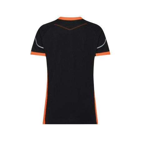 T-shirt de travail col rond avec détails réfléchissants Noir/orange – Dassy Tampico Women