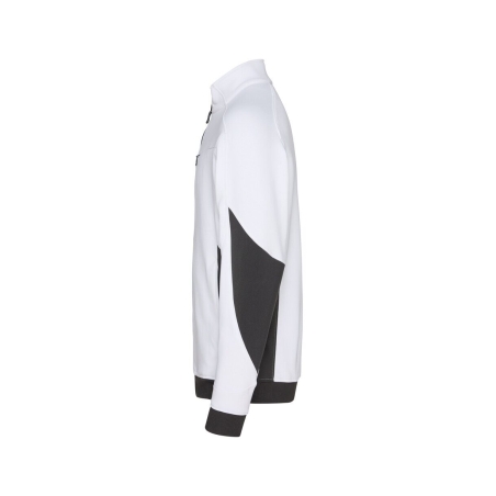 Sweat-shirt de travail zippé coudes renforcés Cordura Blanc/gris – Dassy Velox Next
