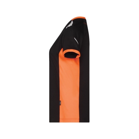 T-shirt de travail col rond avec détails réfléchissants Noir/orange – Dassy Tampico Women