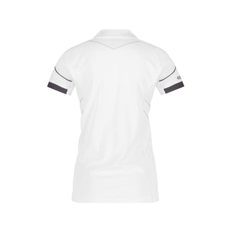 Polo de travail femme manches courtes anti-UV UPF 50+ respirant Blanc/gris anthracite – Dassy Traxion Women