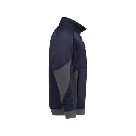 Sweat-shirt de travail zippé coudes renforcés Cordura Marine/gris – Dassy Velox Next