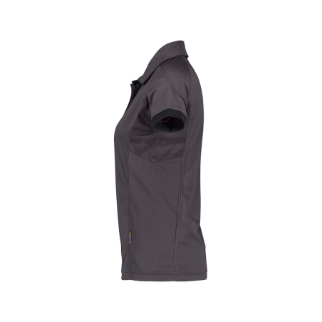 Polo de travail femme manches courtes anti-UV UPF 50+ respirant Gris anthracite/noir – Dassy Traxion Women