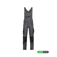 Cotte à bretelles stretch multipoches avec genouillères Cordura Gris anthracite/noir coupe courte – Dassy Voltic