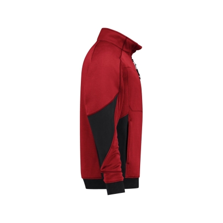 Sweat-shirt de travail zippé coudes renforcés Cordura Rouge/noir – Dassy Velox Next