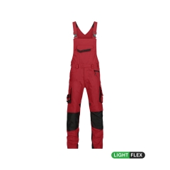 Cotte à bretelles stretch multipoches avec genouillères Cordura Rouge/noir – Dassy Voltic