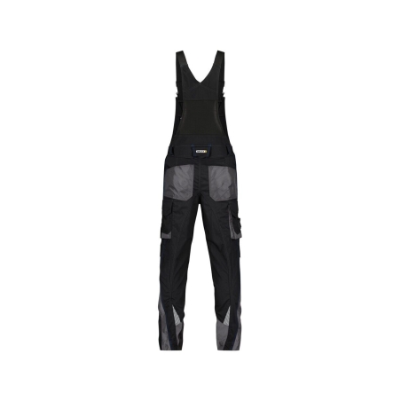 Cotte à bretelles stretch multipoches avec genouillères Cordura Noir/gris anthracite coupe courte – Dassy Voltic