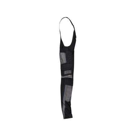 Cotte à bretelles stretch multipoches avec genouillères Cordura Noir/gris anthracite coupe courte – Dassy Voltic