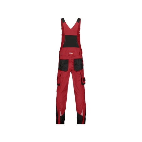 Cotte à bretelles stretch multipoches avec genouillères Cordura Rouge/noir coupe courte – Dassy Voltic