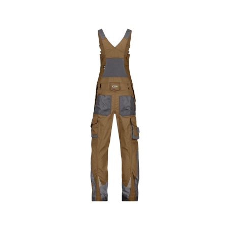 Cotte à bretelles stretch multipoches avec genouillères Cordura Camel/gris anthracite – Dassy Voltic