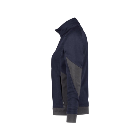 Sweat-shirt de travail femme coupe cintrée coudes Cordura Marine/gris – Dassy Velox Next Women