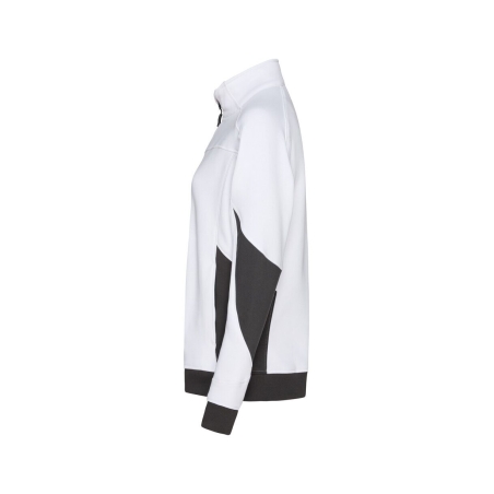 Sweat-shirt de travail femme coupe cintrée coudes Cordura Blanc/gris – Dassy Velox Next Women