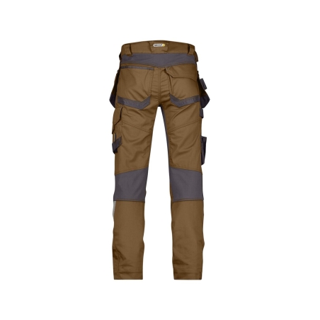 Pantalon de travail stretch multipoches entrejambe long Camel/gris anthracite coupe courte – Dassy Flux