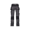 Pantalon de travail stretch multipoches entrejambe long Gris anthracite/noir coupe courte – Dassy Flux