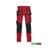 Pantalon de travail stretch multipoches entrejambe long Rouge/noir coupe longue – Dassy Flux