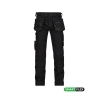 Pantalon de travail stretch multipoches entrejambe long Noir coupe courte – Dassy Flux