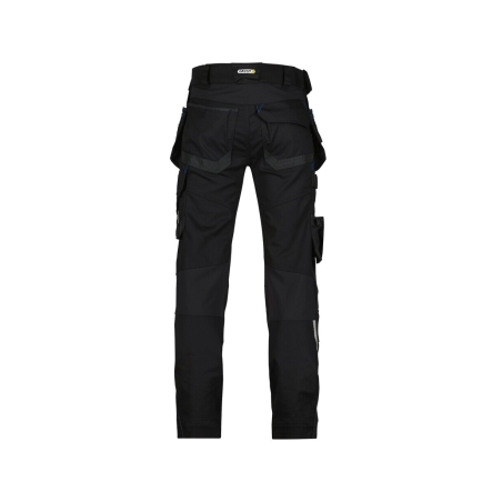 Pantalon de travail stretch multipoches entrejambe long Noir coupe courte – Dassy Flux