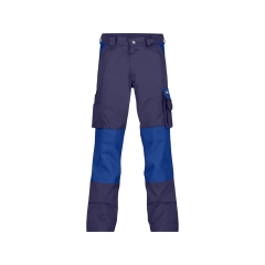Pantalon de travail bicolore poches genoux Cordura 300 g/m² Marine/bleu roi coupe longue – Dassy Boston