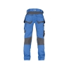 Pantalon de travail stretch multipoches entrejambe long Bleu azur/gris anthracite coupe courte – Dassy Flux