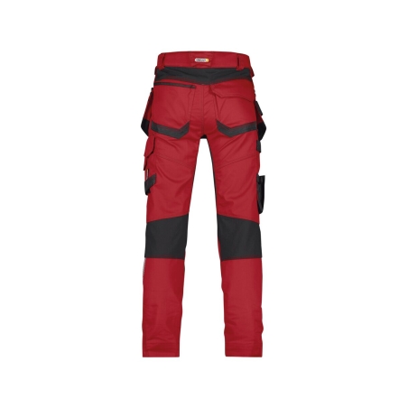 Pantalon de travail stretch multipoches entrejambe long Rouge/noir coupe courte – Dassy Flux