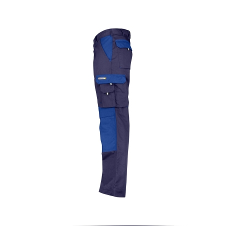 Pantalon de travail bicolore poches genoux Cordura 300 g/m² Marine/bleu roi coupe longue – Dassy Boston