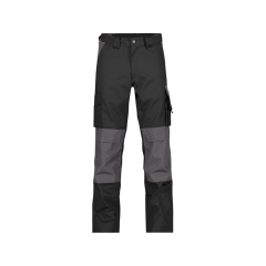 Pantalon de travail bicolore poches genoux Cordura 300 g/m² Noir/gris ciment coupe longue – Dassy Boston