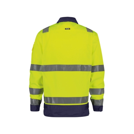 Veste haute visibilité classe 3 polycoton multipoches Jaune fluo/marine – Dassy Dusseldorf