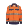 Veste haute visibilité classe 3 polycoton multipoches Orange fluo/marine – Dassy Dusseldorf