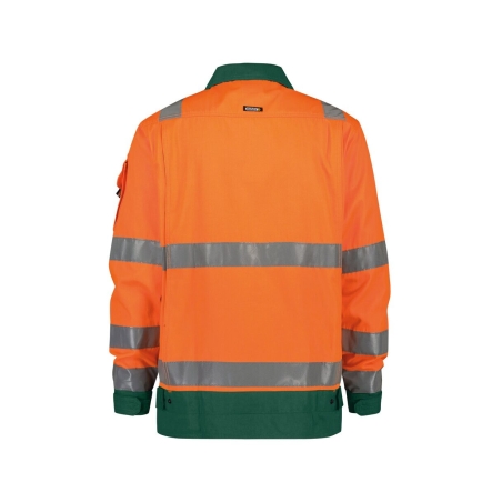 Veste haute visibilité classe 3 polycoton multipoches Orange fluo/vert – Dassy Dusseldorf