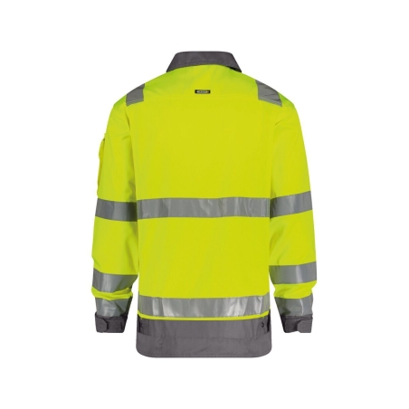 Veste haute visibilité classe 3 polyester coton multipoches Jaune fluo/gris ciment – Dassy Dusseldorf