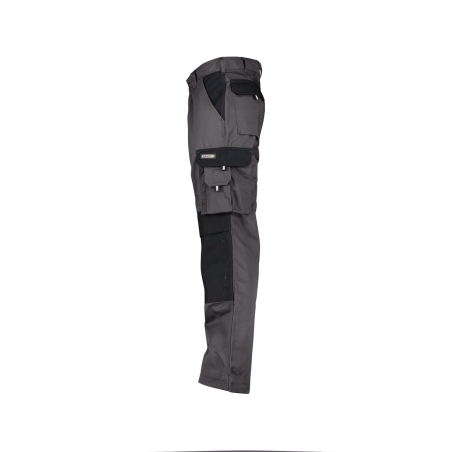 Pantalon de travail bicolore poches genoux Cordura 300 g/m² Gris ciment/noir coupe courte – Dassy Boston