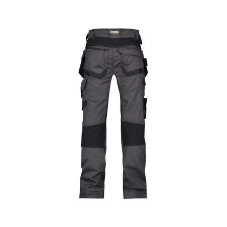 Pantalon de travail stretch multipoches entrejambe long Gris anthracite/noir – Dassy Flux