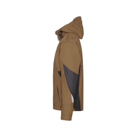 Veste softshell triple couche stretch renforcée Cordura Camel/gris – Dassy Gravity Next