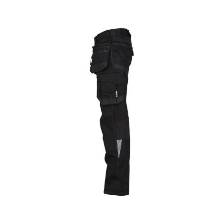 Pantalon de travail stretch multipoches entrejambe long Noir – Dassy Flux