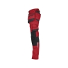 Pantalon de travail stretch multipoches entrejambe long Rouge/noir – Dassy Flux