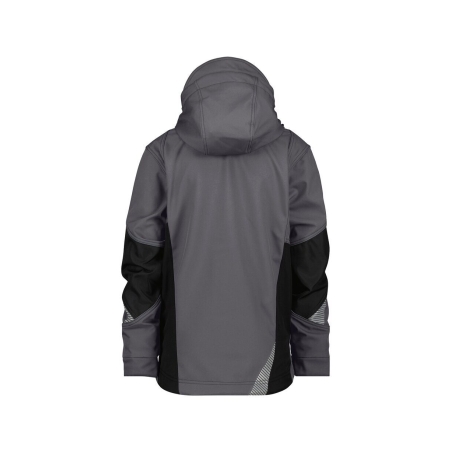 Veste softshell femme triple couche stretch avec capuche amovible Gris anthracite/noir – Dassy Gravity Women
