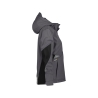 Veste softshell femme triple couche stretch avec capuche amovible Gris anthracite/noir – Dassy Gravity Women