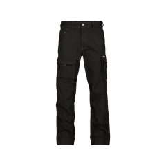 Pantalon de travail canvas multipoches coupe droite 340 g/m² Noir coupe courte – Dassy Kingston