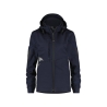 Veste softshell femme triple couche stretch avec capuche amovible Bleu nuit/gris anthracite – Dassy Gravity Women