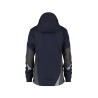 Veste softshell femme triple couche stretch avec capuche amovible Bleu nuit/gris anthracite – Dassy Gravity Women