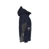 Veste softshell femme triple couche stretch avec capuche amovible Bleu nuit/gris anthracite – Dassy Gravity Women