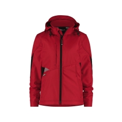 Veste softshell femme triple couche stretch avec capuche amovible Rouge/noir – Dassy Gravity Women