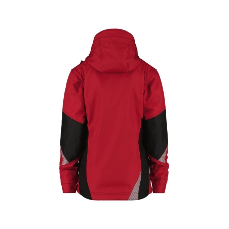 Veste softshell femme triple couche stretch avec capuche amovible Rouge/noir – Dassy Gravity Women