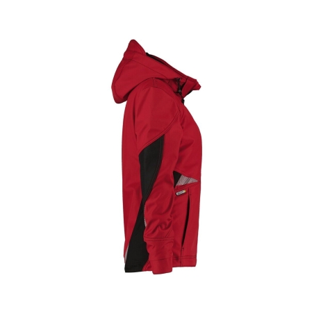 Veste softshell femme triple couche stretch avec capuche amovible Rouge/noir – Dassy Gravity Women