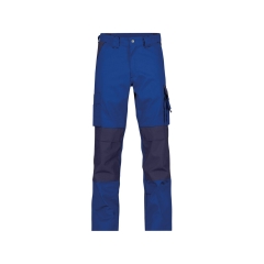 Pantalon de travail bicolore poches genoux Cordura 300 g/m² Bleu roi/marine coupe courte – Dassy Boston