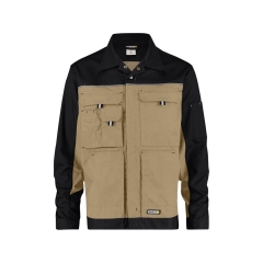 Veste de travail bicolore polyester-coton bandes réfléchissantes Beige/noir – Dassy Lugano